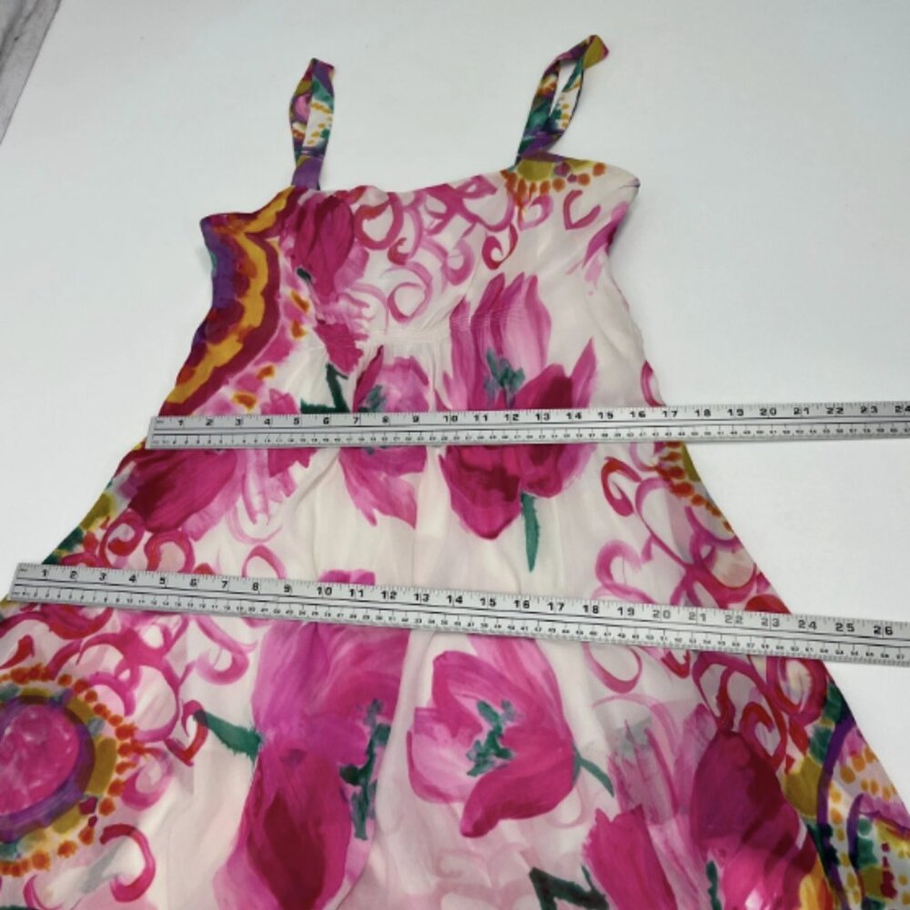 Suzi Chin Colorful Fairycore Dress Whimsical Asymmetrical 100% Silk Y2K - Picture 11 of 14